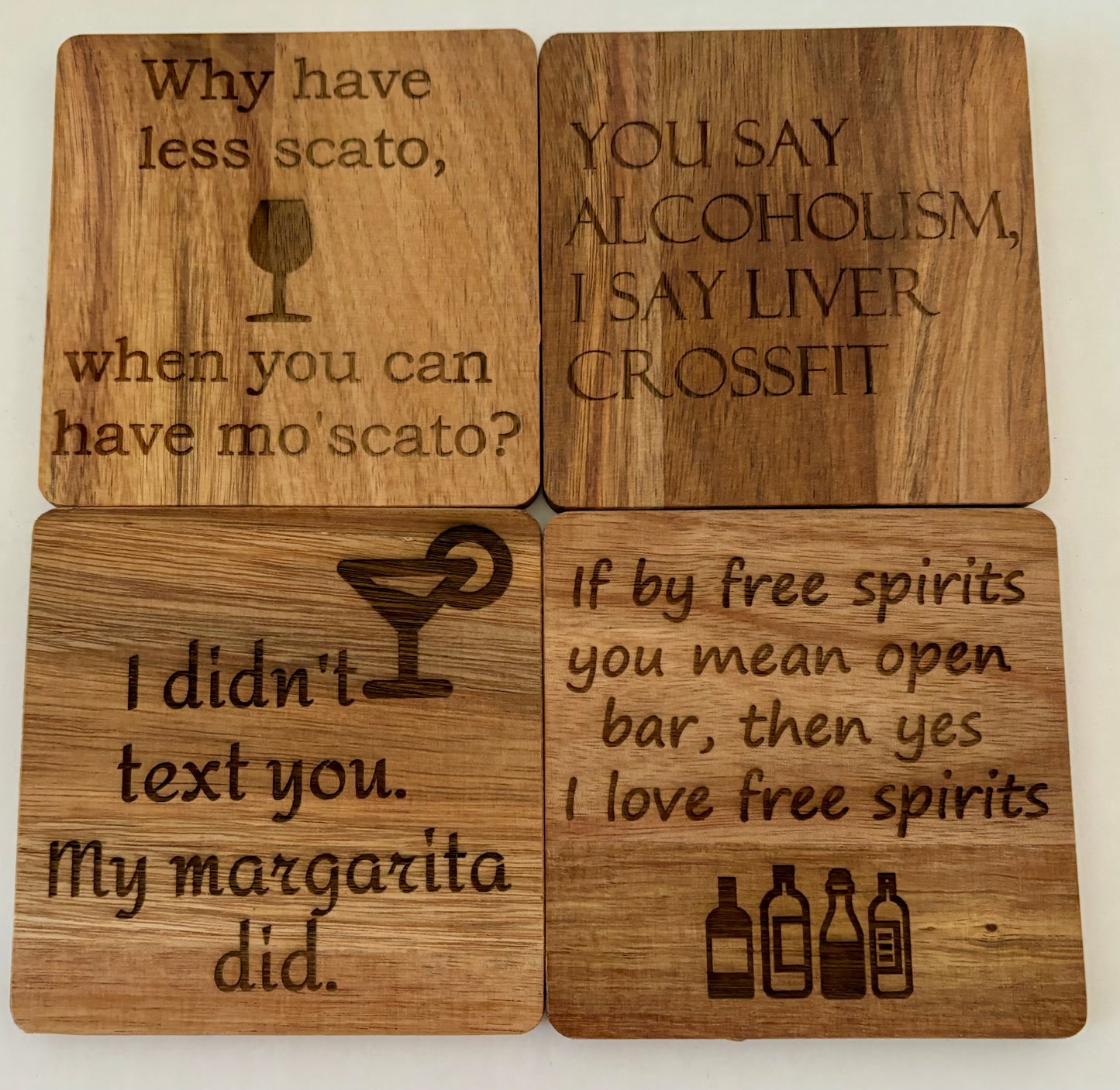 Funny Wood Drink Coasters