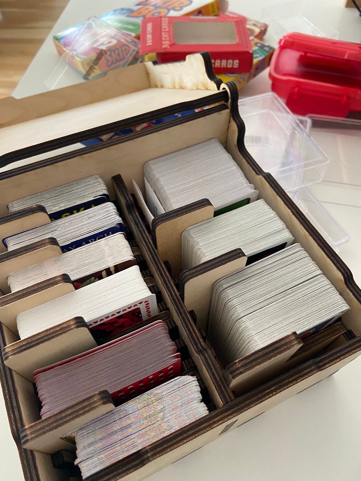 Card Game Storage Box with Dividers