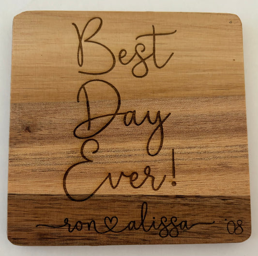 Wood Wedding Coaster Favors